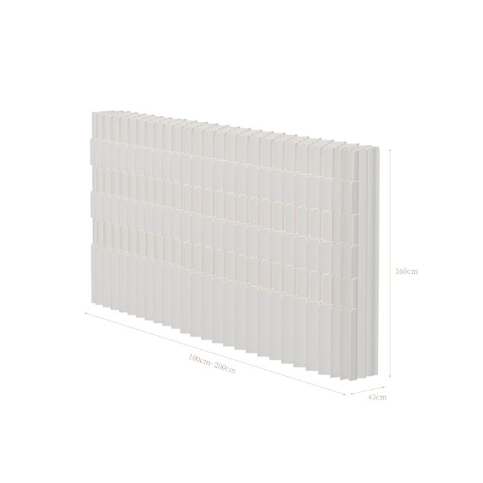 Double-Sided Foldable Paper Room Divider, Freestanding No Drill Decorative Partition Wall, One Side Textured Surface & Reverse Accordion Structure for Home & Trade Show
