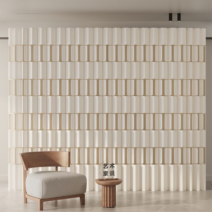 Double-Sided Foldable Paper Room Divider, Freestanding No Drill Decorative Partition Wall, One Side Textured Surface & Reverse Accordion Structure for Home & Trade Show