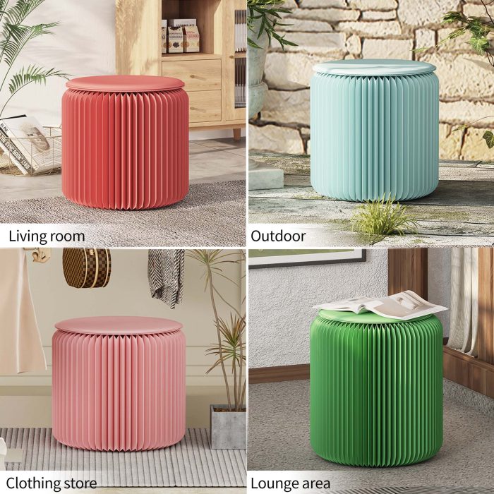 Colorful Stylish Simple Foldable Paper Stool, Portable Multifunctional Single Seat, No Assembly Required