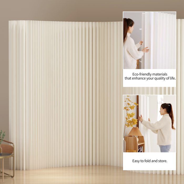 Folding Paper Room Divider, Portable Lightweight Partition Screen for Home, Office and Exhibition