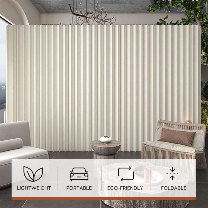 Folding Paper Room Divider, Portable Lightweight Partition Screen for Home, Office and Exhibition