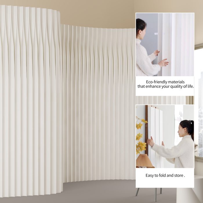 Foldable Paper Room Divider, No Drill Freestanding Decorative Partition Screen, Stylish Accent Feature Wall for Home & Commercial Space