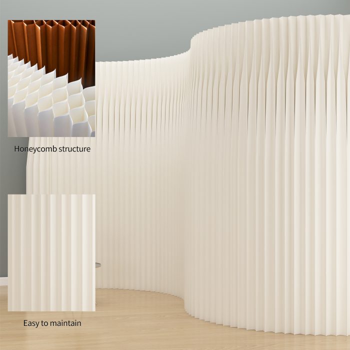 Foldable Paper Room Divider, No Drill Freestanding Decorative Partition Screen, Stylish Accent Feature Wall for Home & Commercial Space