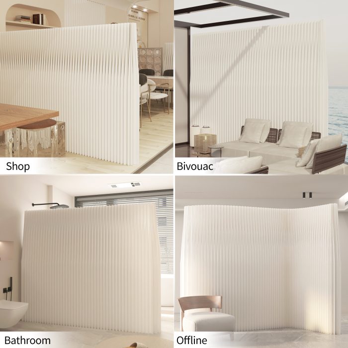 Foldable Paper Room Divider, No Drill Freestanding Decorative Partition Screen, Stylish Accent Feature Wall for Home & Commercial Space