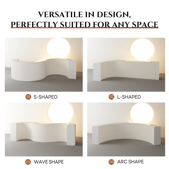 Foldable Accordion Paper Console Table, Wave Ribbed Display Table