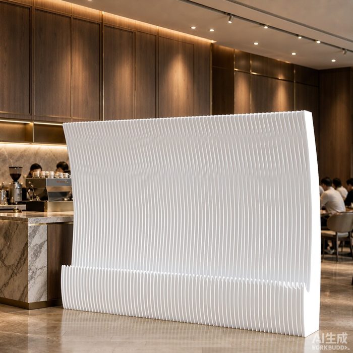 Crescent Shaped Folding Display Wall, Freestanding Room Divider Privacy Screen for Home Office Bedroom