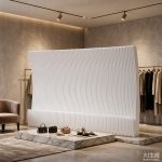Crescent Shaped Folding Display Wall, Freestanding Room Divider Privacy Screen for Home Office Bedroom