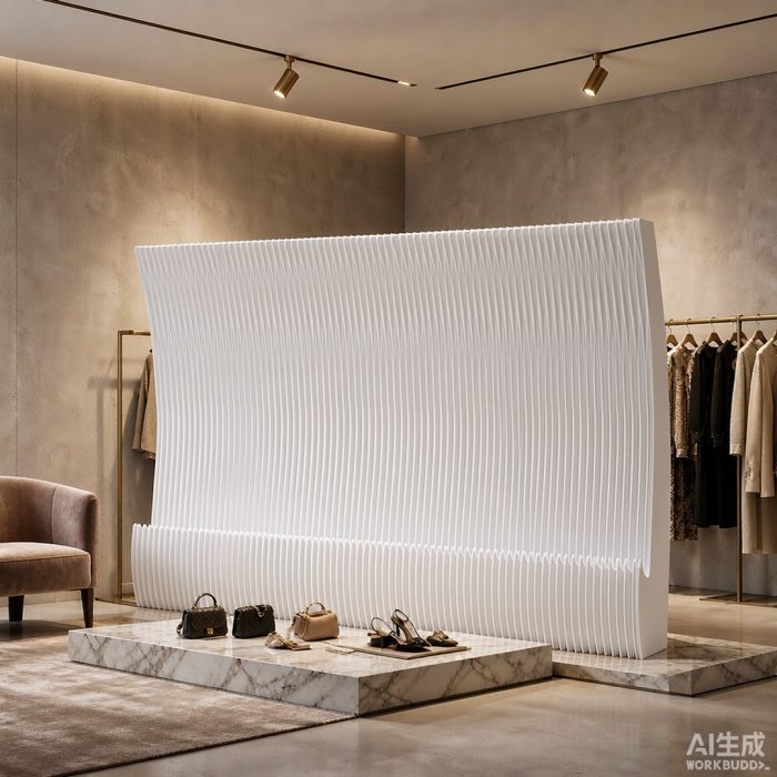 Crescent Shaped Folding Display Wall, Freestanding Room Divider Privacy Screen for Home Office Bedroom