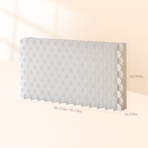 Fish Scale Pattern Foldable Paper Room Divider, Freestanding No Drill Decorative Background Partition Wall, Portable Expandable Privacy Screen for Home, Studio & Trade Show