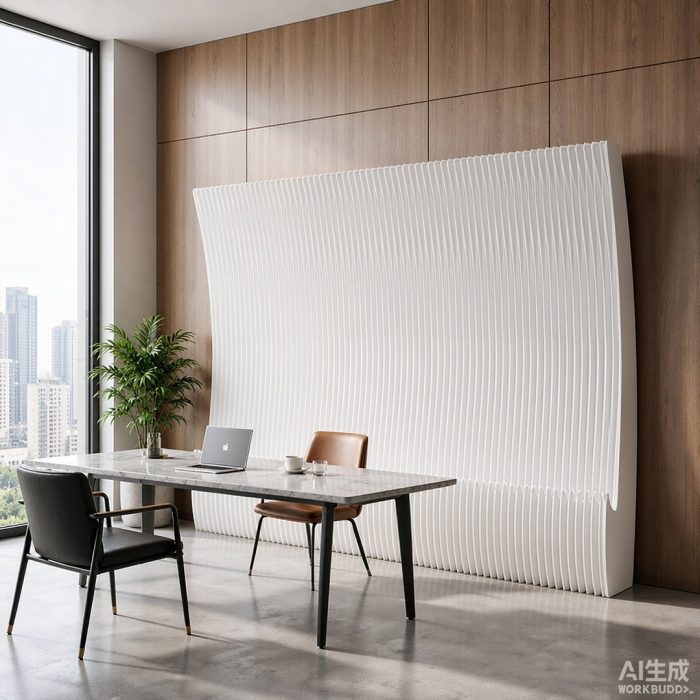 Crescent Shaped Folding Display Wall, Freestanding Room Divider Privacy Screen for Home Office Bedroom