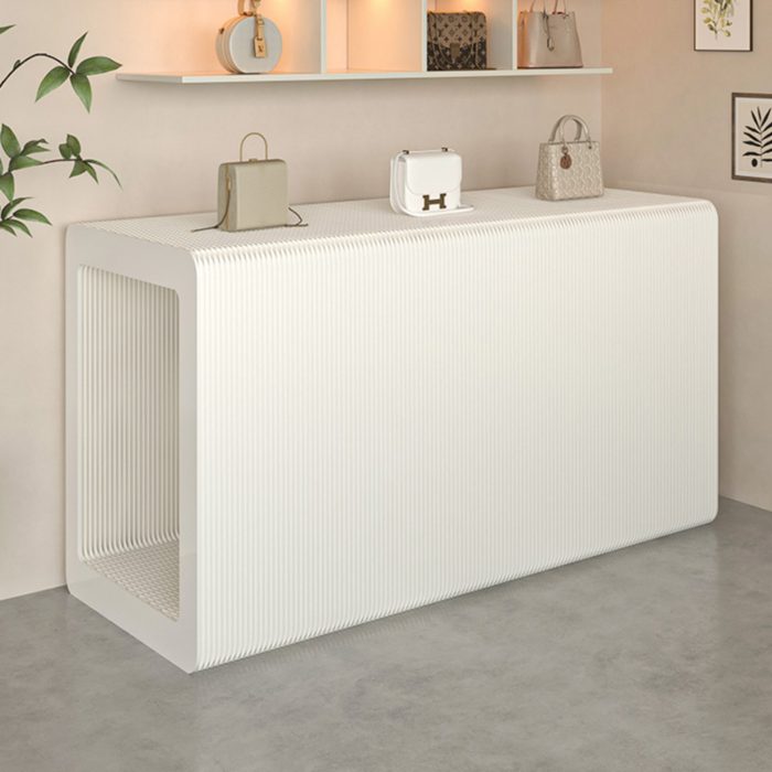 Foldable Honeycomb Paper Long Display Counter, Portable Retail Display Stand, No Assembly Required, Freestanding Showcase Table for Boutique, Trade Show, Pop-up Shop