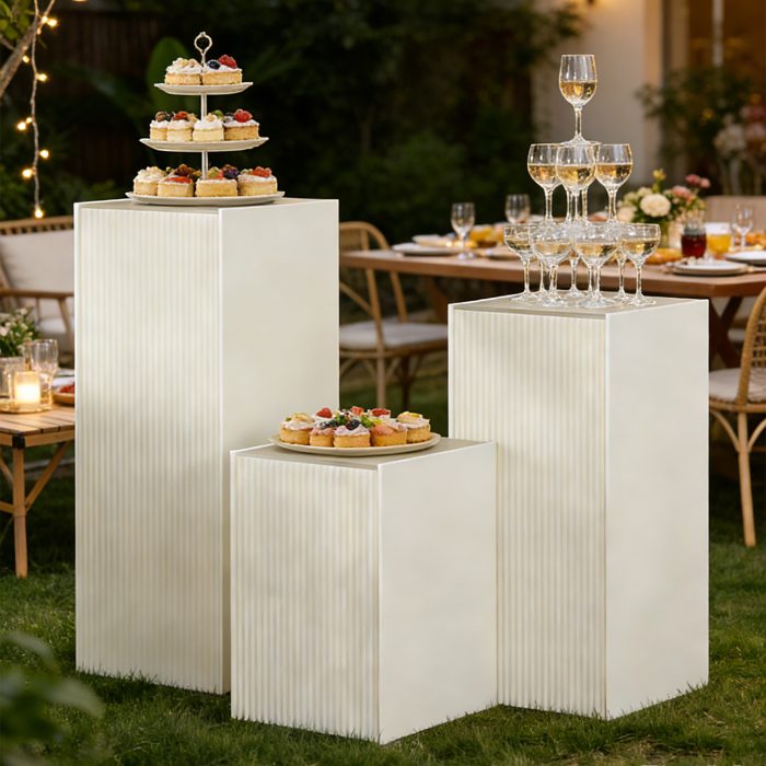 Folding Paper Display Pedestal, Honeycomb Paper Column Display Stand, Retail Window Product Riser for Bag, Jewelry, Clothing Exhibition