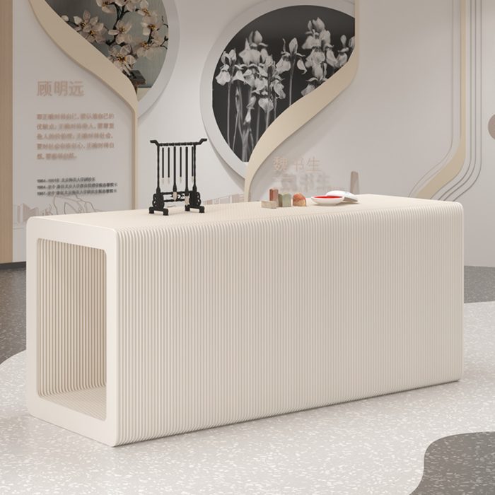 Foldable Honeycomb Paper Long Display Counter, Portable Retail Display Stand, No Assembly Required, Freestanding Showcase Table for Boutique, Trade Show, Pop-up Shop