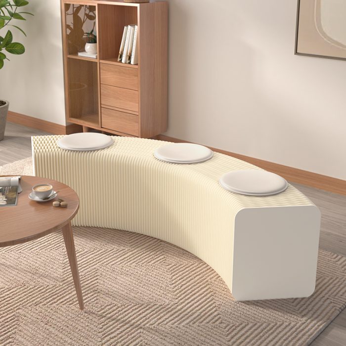 Foldable Multi-Person Paper Bench – No Drill, Easy Setup for Events & Exhibitions