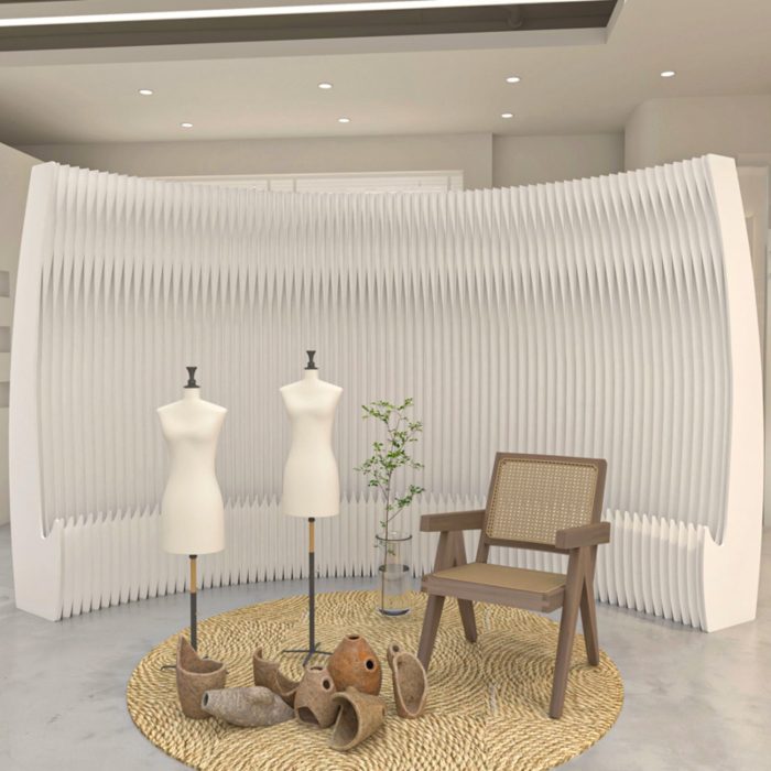 Crescent Shaped Folding Display Wall, Freestanding Room Divider Privacy Screen for Home Office Bedroom