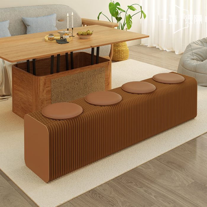 Foldable Multi-Person Paper Bench – No Drill, Easy Setup for Events & Exhibitions