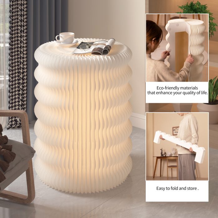 Foldable Fish Scale Paper Display Stand, Freestanding Product Showcase, Tool-Free No Drill Exhibition Counter
