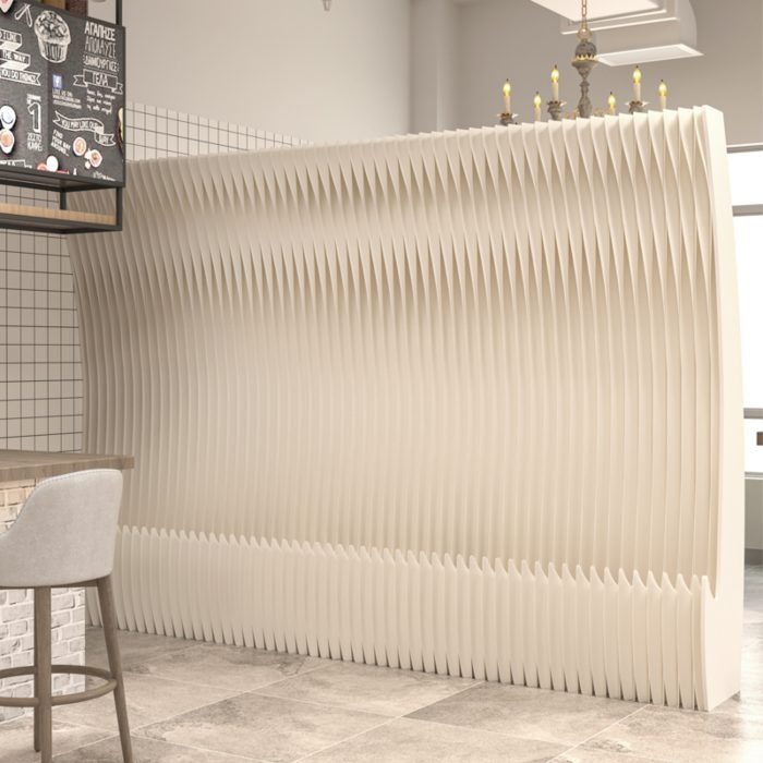 Crescent Shaped Folding Display Wall, Freestanding Room Divider Privacy Screen for Home Office Bedroom