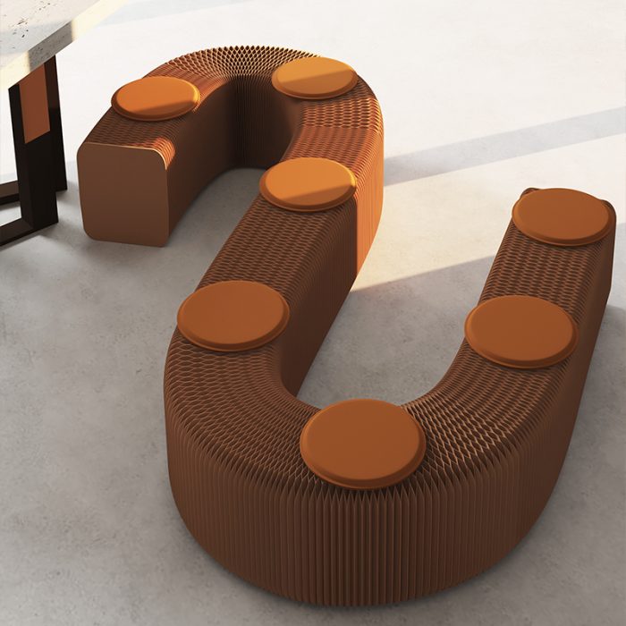 Foldable Multi-Person Paper Bench – No Drill, Easy Setup for Events & Exhibitions