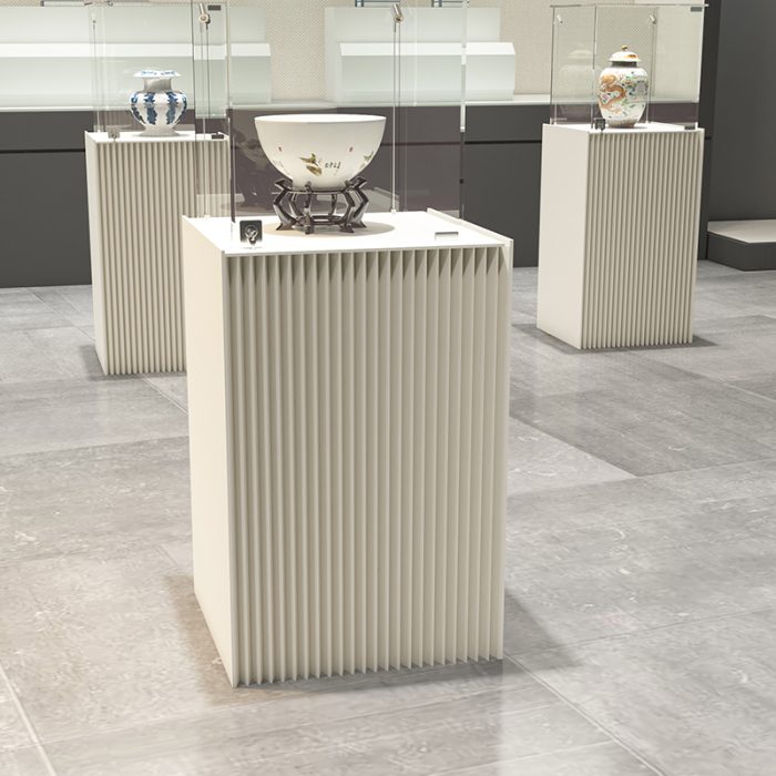 Folding Paper Display Pedestal, Honeycomb Paper Column Display Stand, Retail Window Product Riser for Bag, Jewelry, Clothing Exhibition