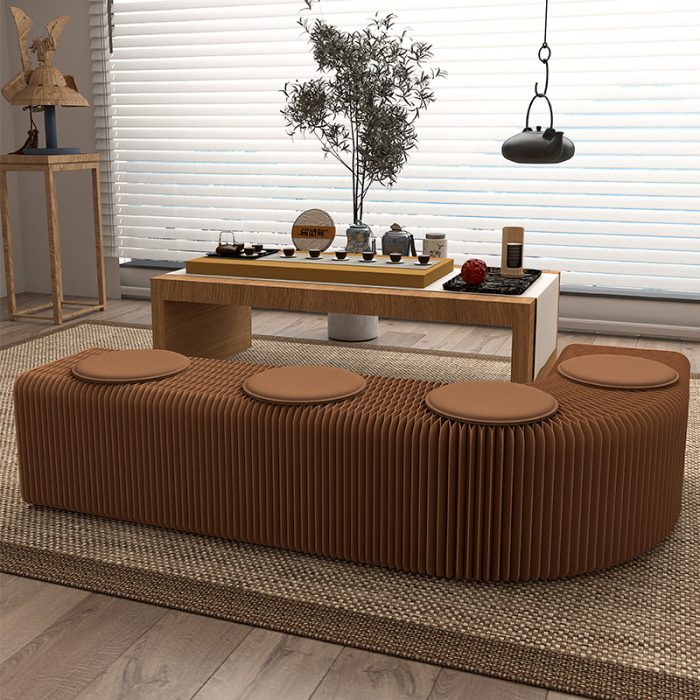 Foldable Multi-Person Paper Bench – No Drill, Easy Setup for Events & Exhibitions