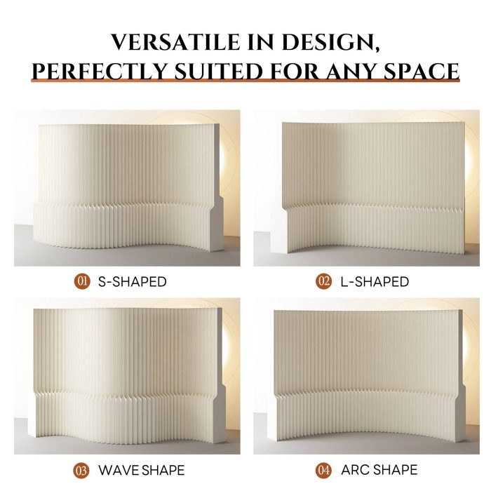 No‑Drill Foldable Paper Divider Screen, Freestanding Decor Background Wall for Home, Studio & Event Decor
