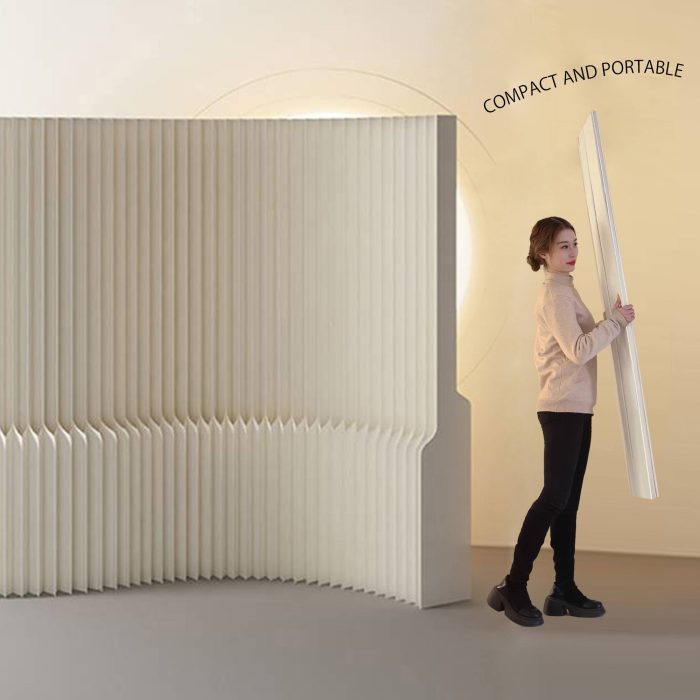 No‑Drill Foldable Paper Divider Screen, Freestanding Decor Background Wall for Home, Studio & Event Decor