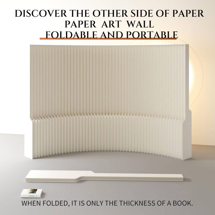 No‑Drill Foldable Paper Divider Screen, Freestanding Decor Background Wall for Home, Studio & Event Decor