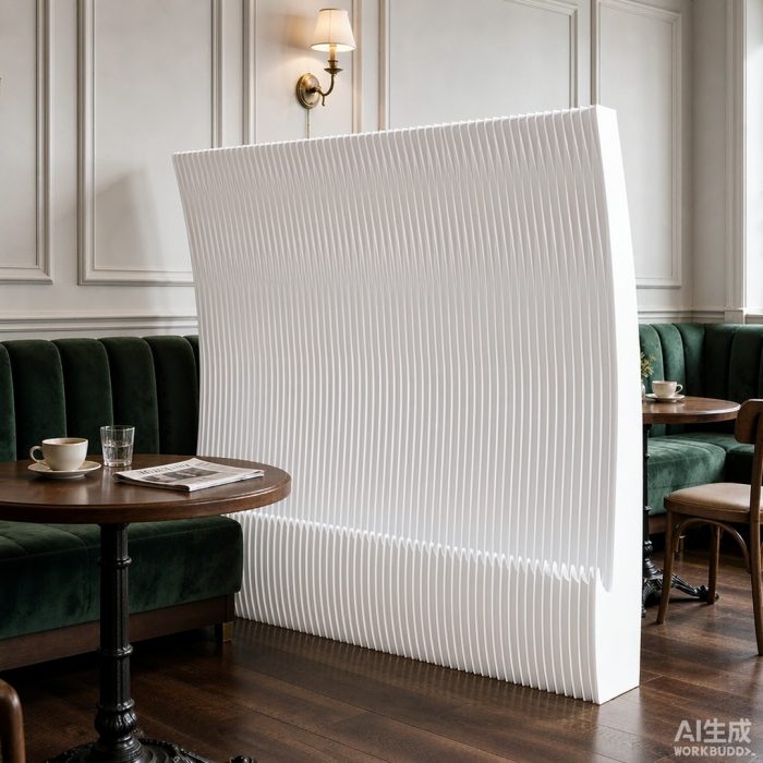 Crescent Shaped Folding Display Wall, Freestanding Room Divider Privacy Screen for Home Office Bedroom