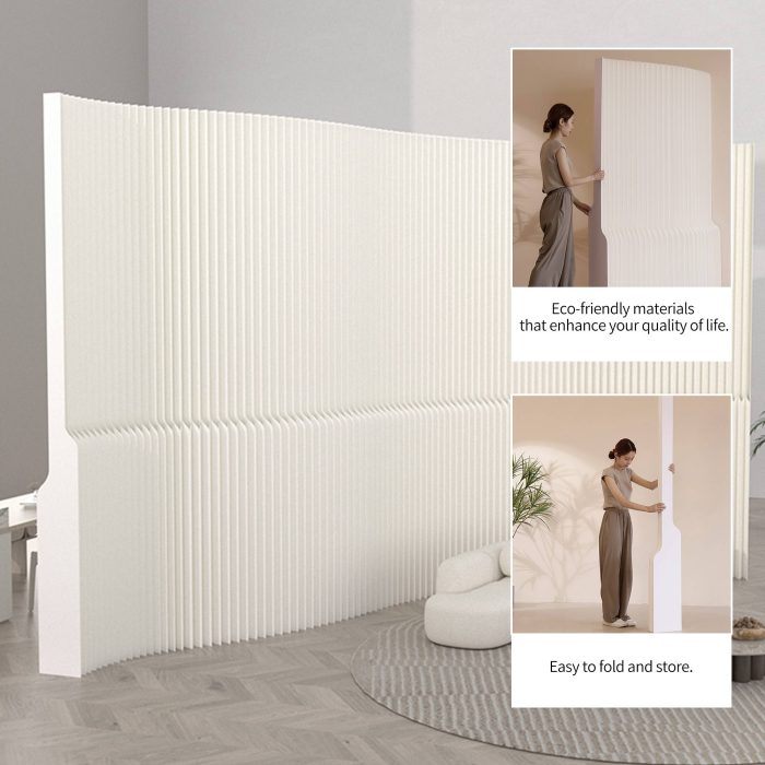 No‑Drill Foldable Paper Divider Screen, Freestanding Decor Background Wall for Home, Studio & Event Decor