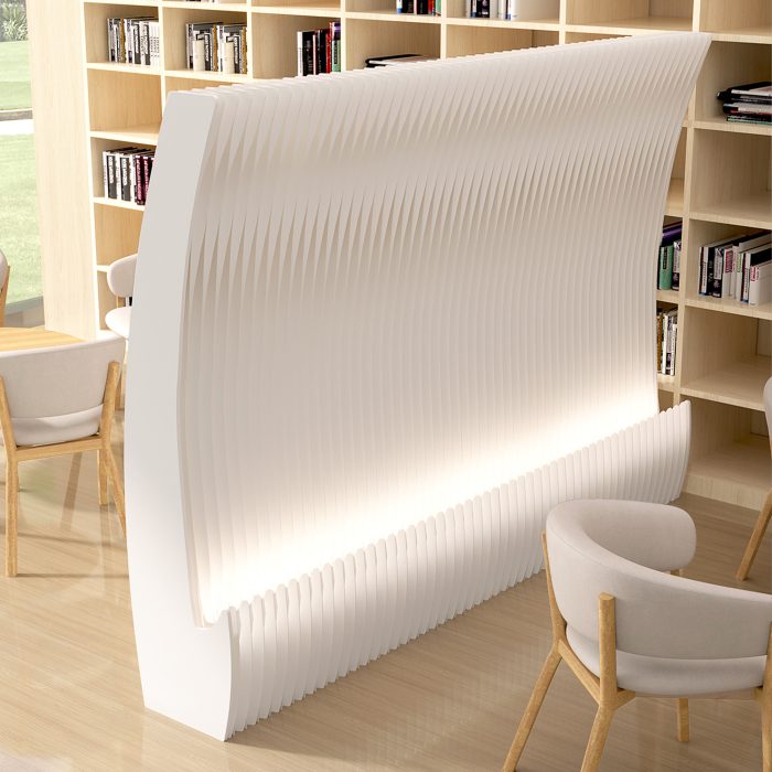 Crescent Shaped Folding Display Wall, Freestanding Room Divider Privacy Screen for Home Office Bedroom