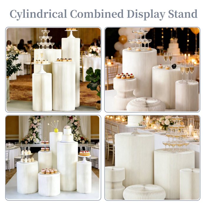 Foldable Drill‑Free Paper Display Stand – Multi‑Style Combined Product Display Riser, Base & Display Shelf for Retail, Pop-Up Shop & Exhibition Merchandising