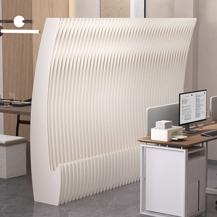Crescent Shaped Folding Display Wall, Freestanding Room Divider Privacy Screen for Home Office Bedroom